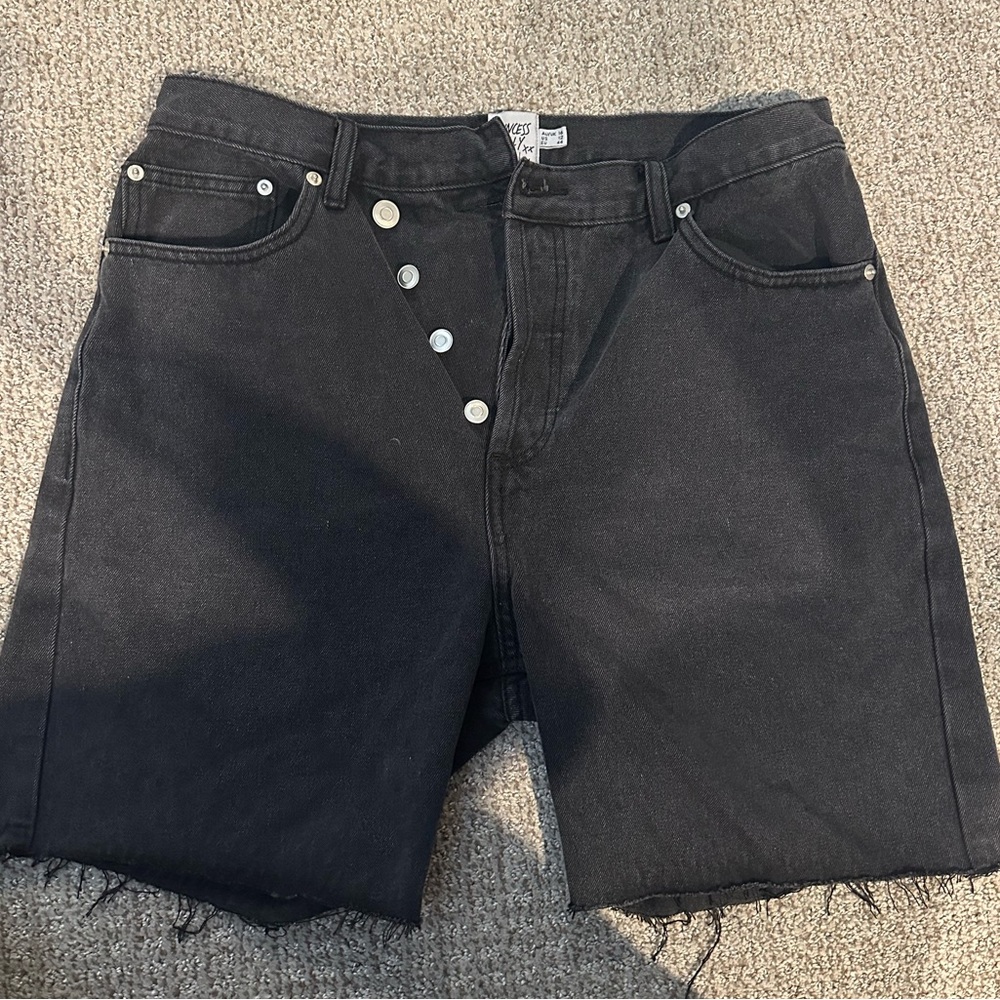 Princess Polly Asymmetric Bermuda Denim Shorts